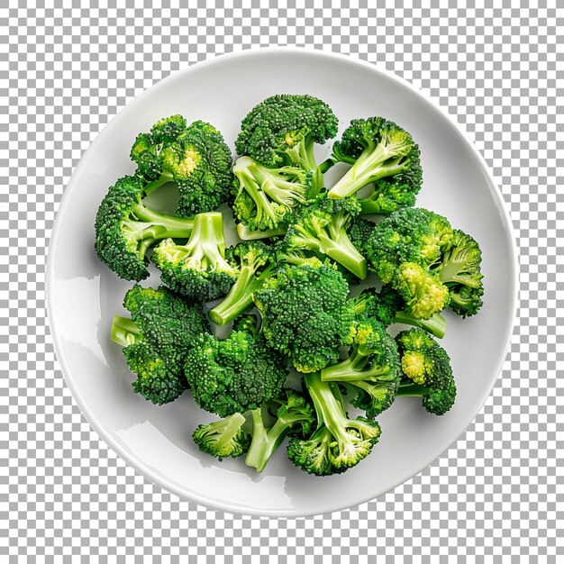 Broccoli in a Plate on Transparent Background Ai Generated