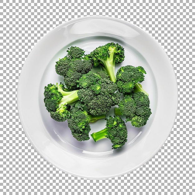 Broccoli in a Plate on Transparent Background Ai Generated