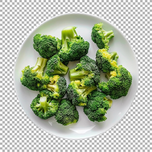 Broccoli in a Plate on Transparent Background Ai Generated