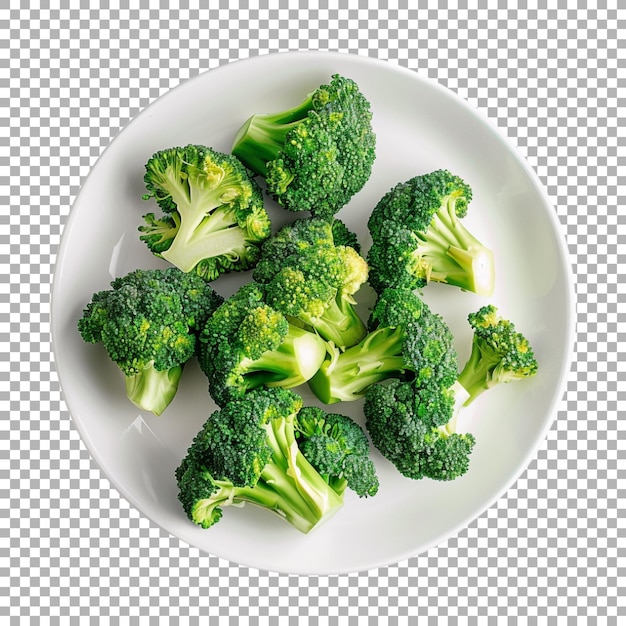 PSD broccoli in a plate on transparent background ai generated