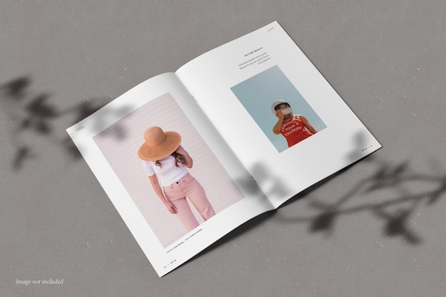 Brochure and Catalog Mockup with Shadow Overlay