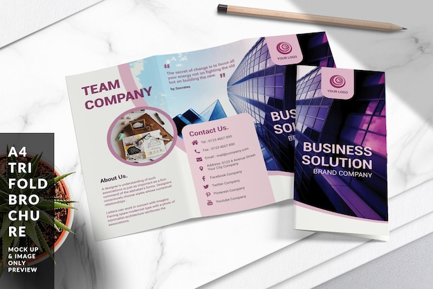 A brochure for a company called team company