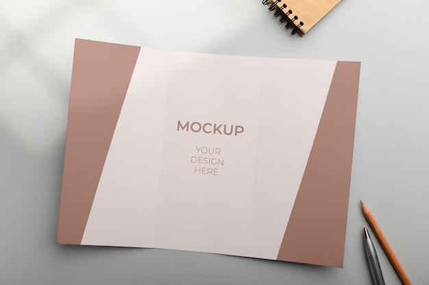 Brochure mockup in real context