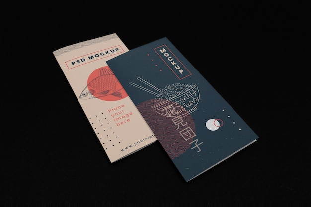 Brochure mockup with japanese inspiration