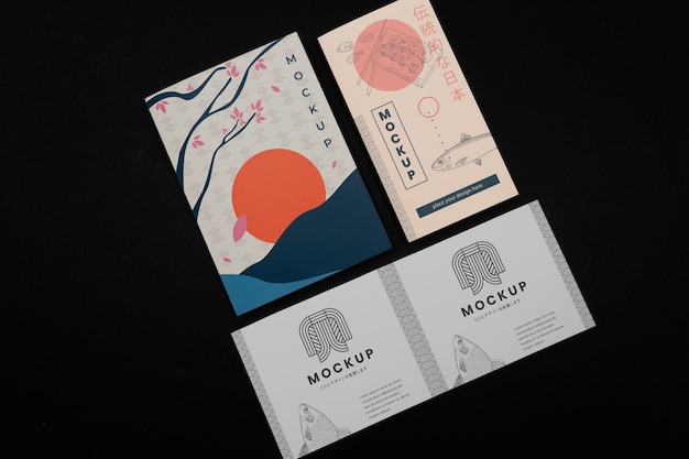 Brochure mockup with japanese inspiration