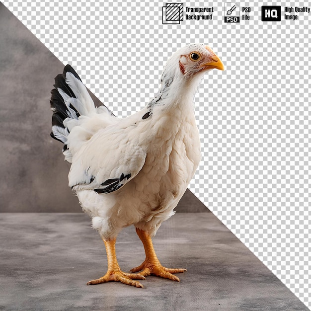 PSD broiler chicken full body on transparent background