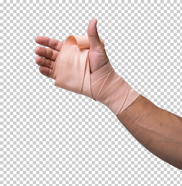 Broken hand warp with elastic bandage