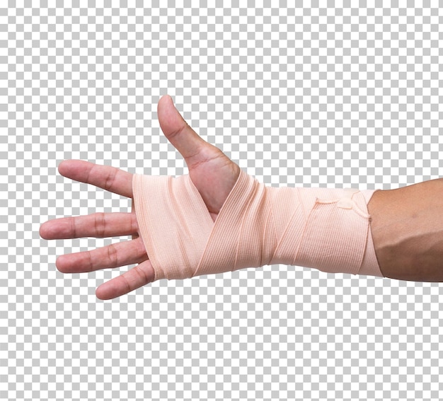 Broken hand warp with elastic bandage