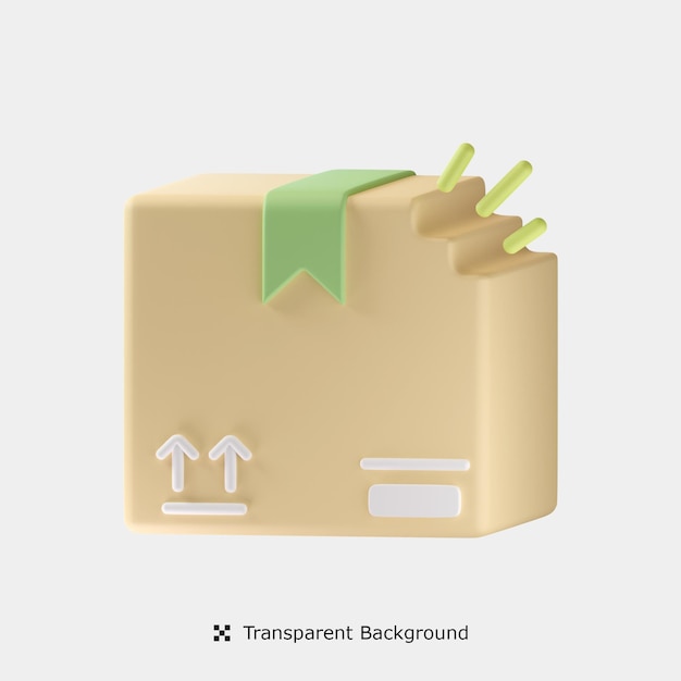 Broken Package 3d icon illustration