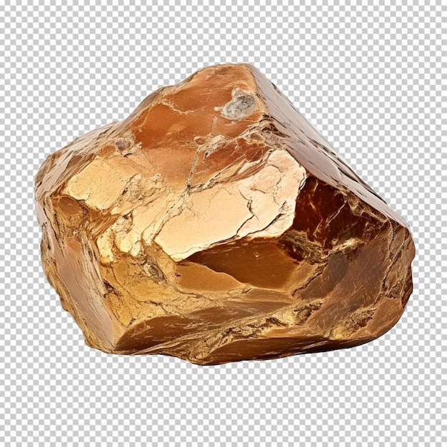 Bronze nugget isolated on transparent background PNG available