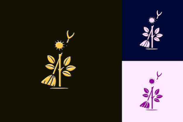 Broom Icon Flower Symbol With a Leafy Border Flower With a B Inspired Nature Unique Vector Designs