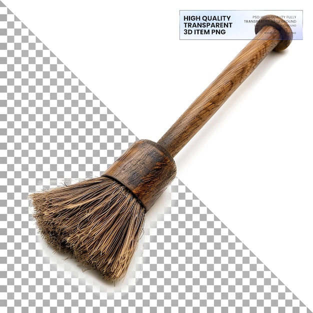 a broom is standing upright with a sign that says  great quality