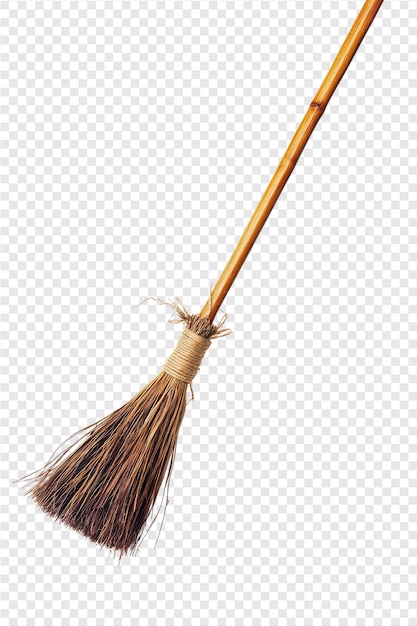 PSD a broom with a wooden handle on a transparent background