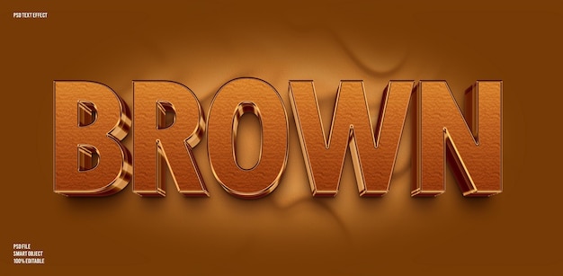 Brown 3D editable text effect