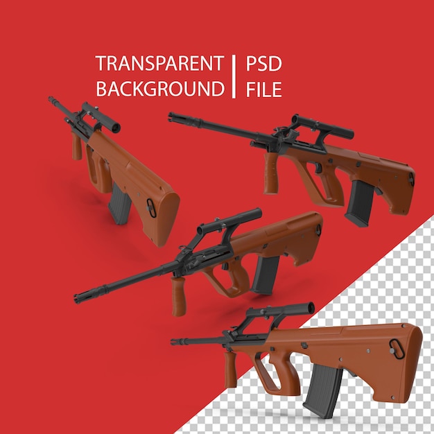 Brown Assault Rifle PNG