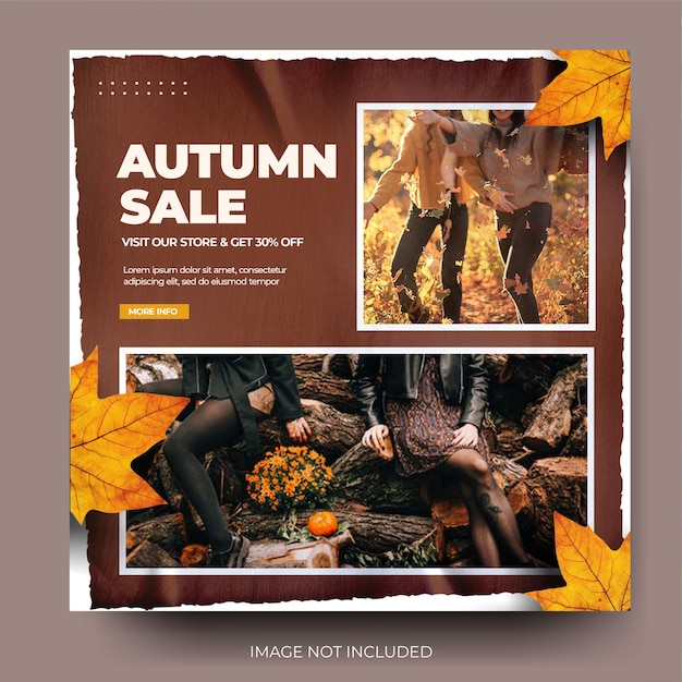 Brown autumn fashion sale instagram social media post feed