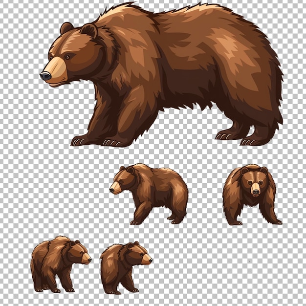 PSD a brown bear with a brown nose is standing on transparent background png