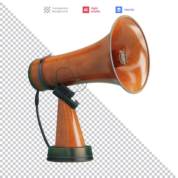 Brown and Black Megaphone on White Background