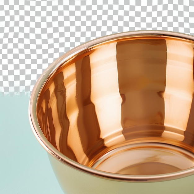 a brown bowl with a brown rim and a white checkered background