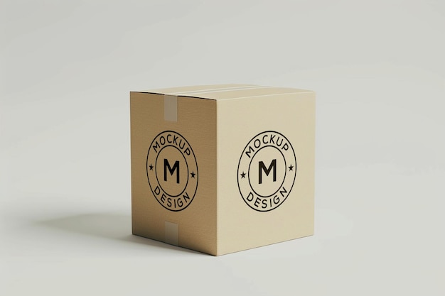 a brown box with the letter m on it