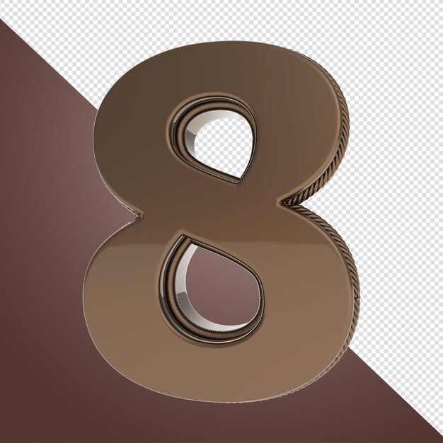 A brown and brown letter 8 with a brown background.