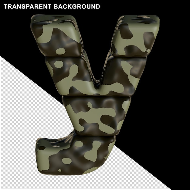 Brown camouflage. 3d letter y