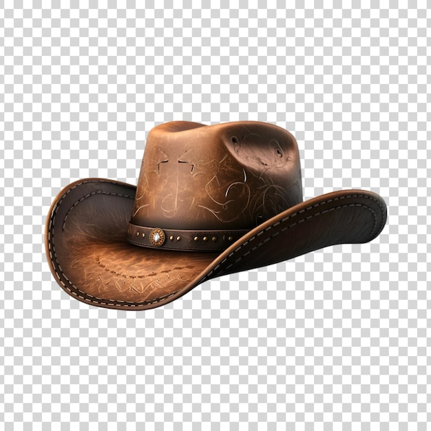 PSD brown cowboy hat isolated on transparent background