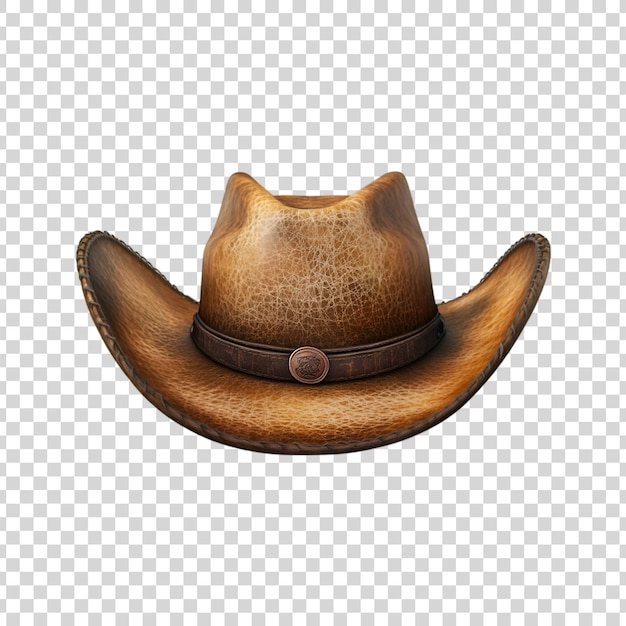 PSD brown cowboy hat isolated on transparent background