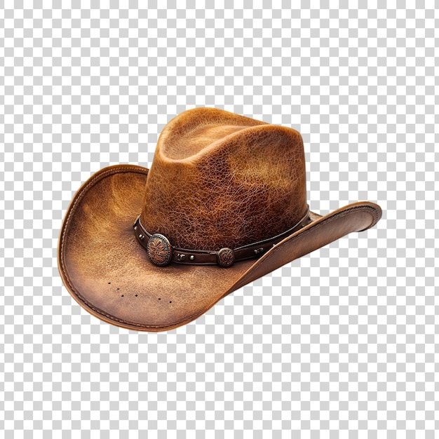 PSD brown cowboy hat isolated on transparent background