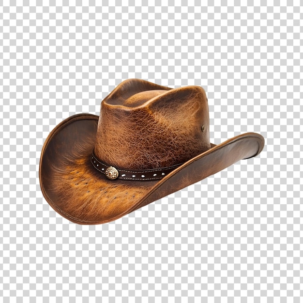 PSD brown cowboy hat isolated on transparent background