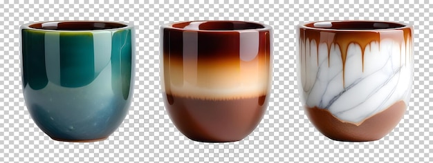 PSD a brown cup with a brown and orange design on it