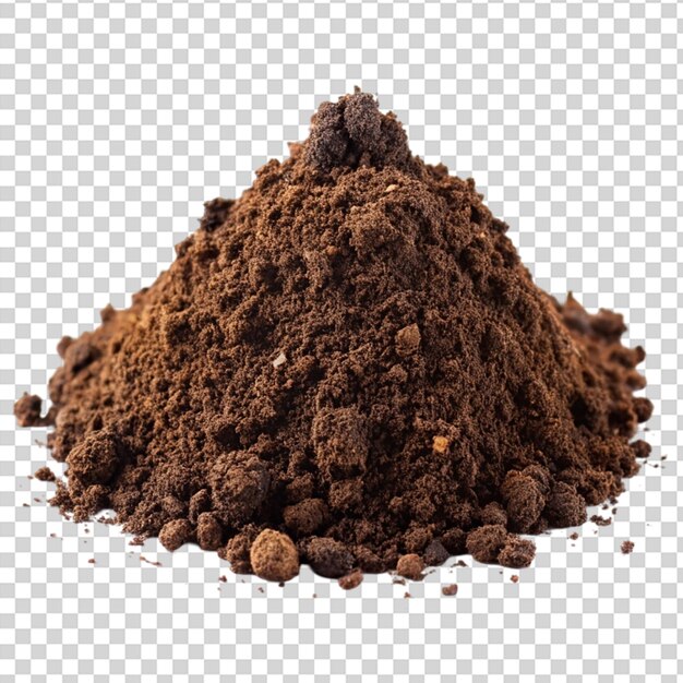 PSD brown dirt on transparent background