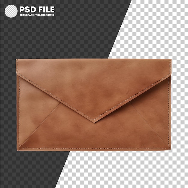 Brown envelope with textured detail on transparent background stock png