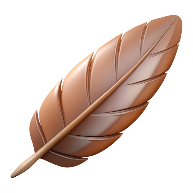 a brown feather with a brown feather on it