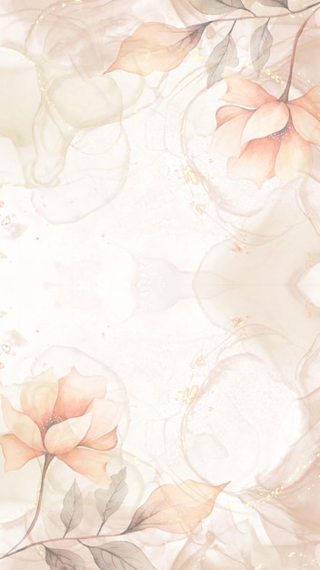 PSD brown flower watercolor background story