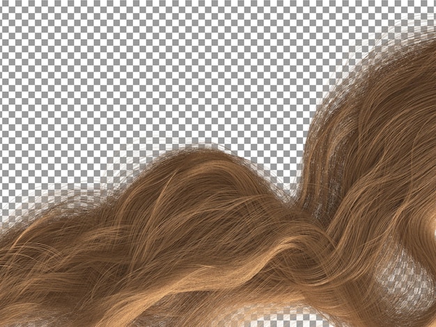 PSD brown girl hairs isolated on transparent background