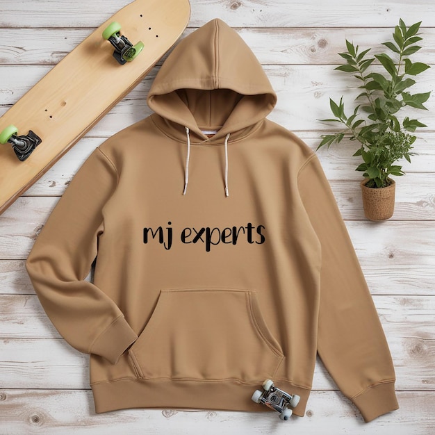 a brown hoodie with the word j s on it