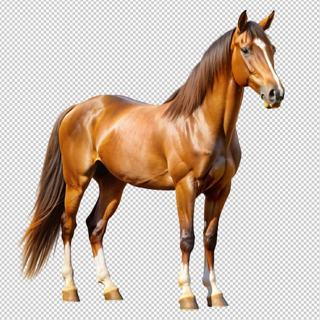 Brown horse on grid background