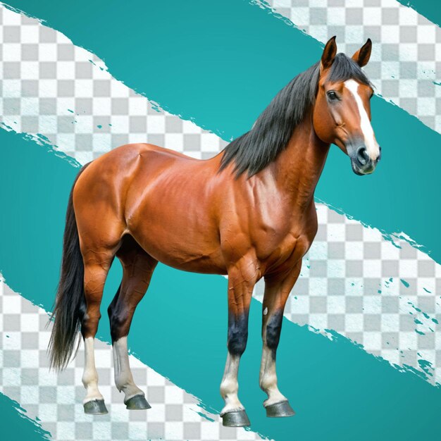 PSD brown horse isolated on transparent background