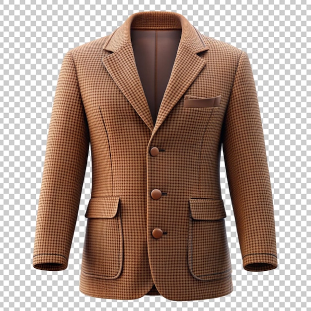 PSD brown jacket isolated on transparent background