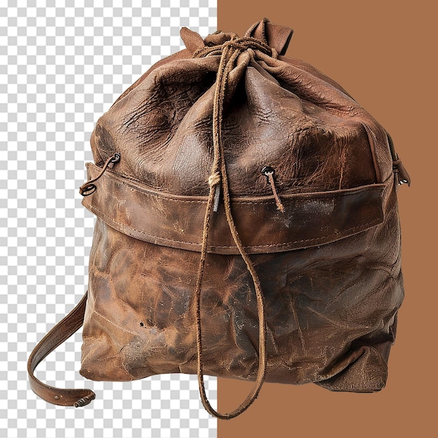 PSD a brown leather bag with a brown strap on it is shown