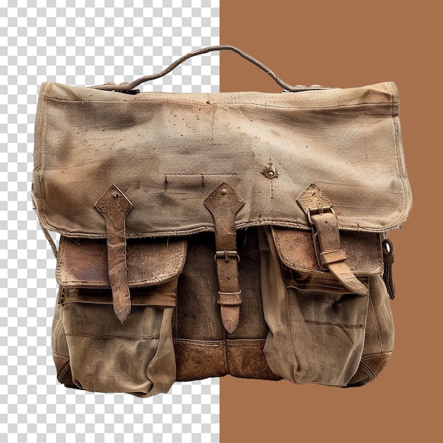 PSD a brown leather bag with the number 4 on it