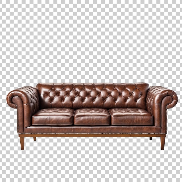 PSD a brown leather couch with a black leather seat