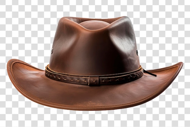 Brown leather cowboy hat