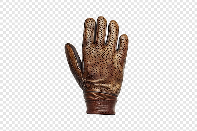 PSD a brown leather glove with a design of a leopard print on a transparent background