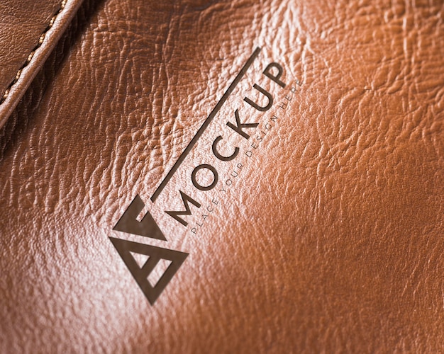 Brown leather mock-up