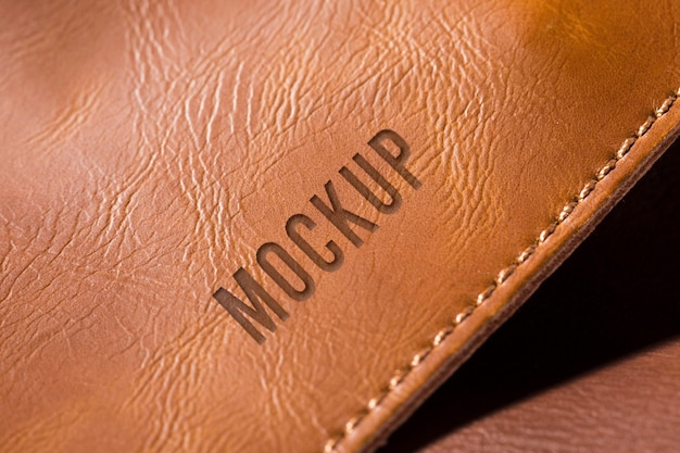 Brown leather surface mock-up