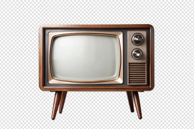 a brown old fashioned television set