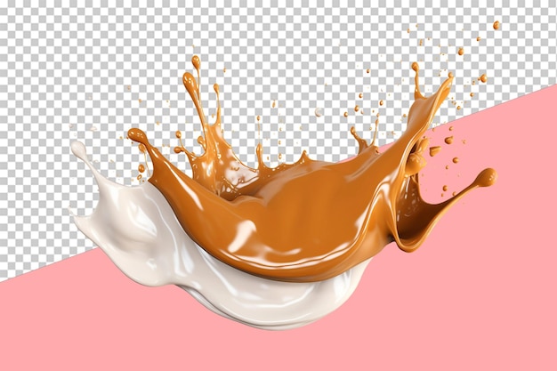 Brown paint splash isolated object transparent background