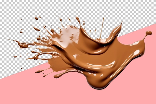 Brown paint splat isolated object transparent background